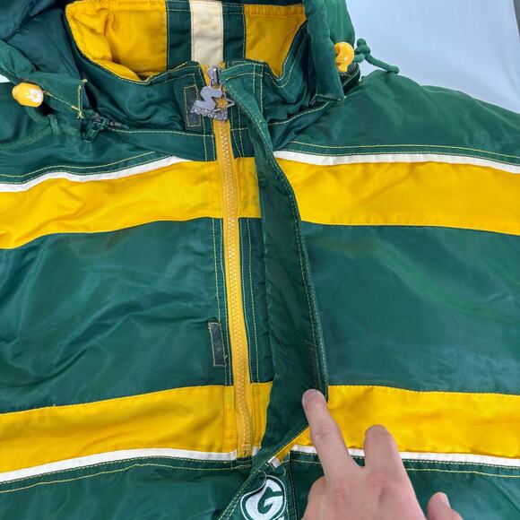 Vintage Starter Green Bay Packers Classic NFL Team Collection Hooded XXL Jacket - Picture 5 of 12